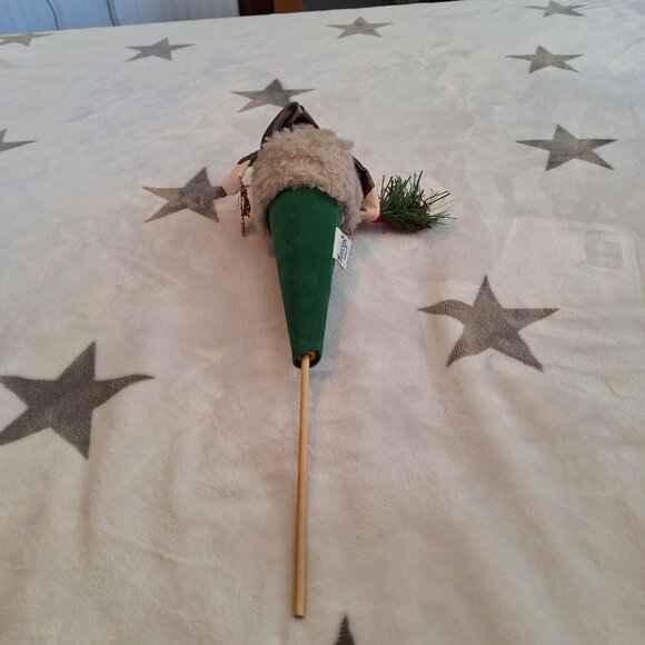 Fire Robin Christmas Cone Puppet Elf Santa Green Velvet Lobster 16" Vermont Made - Picture 6 of 12